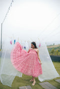 Pink smocked tube dress